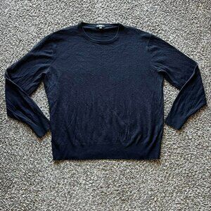 Uniqlo Navy Blue Long Sleeve 100% Wool Sweatshirt Men XL Spring Gorpcore Dadcore